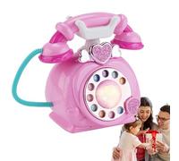 Pretend Play Landline Telephone Kids Toy Electronic Corded Phone with Sounds for Use | Safe Design System, Light Sound Interactive Structure Feature, Imaginative Learning