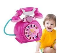 Pretend Play Phone - ABS Corded 18x12cm | Kids Landline Telephone Toy, Rotary Style Simulation Phone, Musical Storytelling Learning Toy For | Kids Playtime