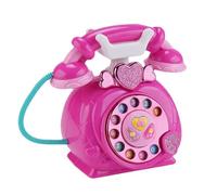 Pretend Play Phone - Marcador de teléfono fijo con cable, dispositivo de | timbre simulado, teléfono parlante giratorio, dispositivo de narración musical, aprendizaje interactivo y comunicación