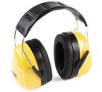 PRETEX Cascos proteccion auditiva trabajo - Orejeras antiruido SNR 34dB para casa trabajo obras - Protector auditivo para trabajo - Cascos antiruido ajustables y cómodos - Amarillo