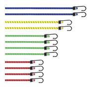 PRETEX Pulpos Elasticos con Gancho - 12x Cuerdas Elásticas con Ganchos - Tensores Elásticos de 4 Longitudes Diferentes - 12x Pulpo Elastico para Bicicleta Equipaje Coche Moto