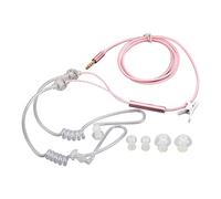 Pretfy Auriculares Binaurales con Tubo de Aire, Ergonómicos, de Silicona, para Usuarios Portátiles y Tabletas, Reducción Ruido, Diseño Ligero, 3,5mm (Rosa)