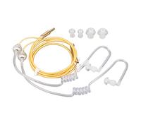 Pretfy Auriculares Binaurales con Tubo de Aire, Ergonómicos, de Silicona, para Usuarios Portátiles y Tabletas, Reducción Ruido, Diseño Ligero, 3,5mm (Naranja)