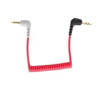 Pretfy Cable en Espiral TRRS de 3,5 Mm Macho a Macho Cable de Conexión Micrófono Duradero para Grabar con Teléfono Inteligente Rojo 20 Cm