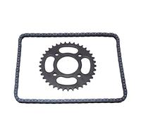 Pretfy Cadena de Transmisión de Motocicleta, 136 Enlaces T8F 37T con Ruedas Dentadas, para Scooters, Motor 2 Tiempos