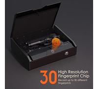 Pretfy Caja Fuerte para Armas con Teclado Digital, Caja de Seguridad Portátil para Pistola, Resistente a Palancas, Acceso con una Sola Mano Ocultación Junto a la Cama, 1 Año de