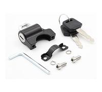 Pretfy Localización del Casco Antihorta, Aleación de Aluminio Lock de Seguridad del Casco Universal LLADPLOY 2Keys para 0.9-1.1 Pulgadas de Manillar, Cerradura de Casco Negro