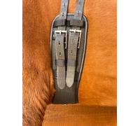 Preto Cincha de neopreno sintético para doma anatómica con extremos elásticos, contorno de sillín equino para caballo, antirozaduras y antiagallas, comodidad de amortiguación, rendimiento ergonómico,