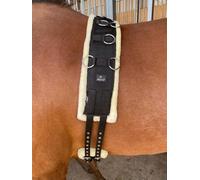 Preto Rodillo de entrenamiento de caballos o circunferencia de zancada ajustable sintético fuerte resistente al desgarro de nailon de polipropileno acolchado de forro polar / piel sintética acolchada