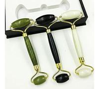 Preto Verde Branco cor Natural Jade Pedra massagem Vara portátil massageador Facial relaxar Mulher beleza e cuidados de saúde ferramenta-Negro