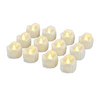 Pretop Pretop - Velas LED de té LED sin llama con temporizador, modo automático: 6 horas encendidas y 18 horas apagadas, 3,2 x 3,6 cm, 12 unidades, color blanco cálido