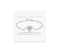 PRETTERY Regalos de cumpleaños para mamá, regalos para el día de la madre de parte de hija e hijo, pulsera ajustable de circonita cúbica con corazón de amor plateado, regalo de San Valentín para