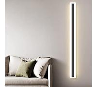 Prettiee Aplique de Pared Interior Sencillo, Farol de Pared Moderno de Hierro con LED, lámpara de Pared Rectangular, Tira Larga de acrílico para Hotel, Sala de Estar, hogar, lámpara de mesita de Noch