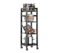 Prettiee Carrito de Almacenamiento metálico Estrecho para Cocina, Carrito utilitario con Ruedas, estantería extraíble Estrecha, Armario de Almacenamiento móvil para Espacios pequeños (Negro, 32x32x10