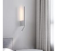 Prettiee Lámpara de Pared LED - Aplique de Pared Largo Ajustable de 350°+330° con Foco, Moderna luz de Pared para Pasillo, Sala de Estar, Dormitorio, Corredor, Oficina, Hotel (luz Blanca Neutra de 60