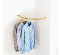 Prettiee Space-Saving Corner Clothes Rack Wall-Mounted Iron Hanger Triangular Drying Rack No-Drill Corner Coat Stand for Bedroom