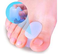 PrettSole 2 pares de separadores de dedos (12 pies de grosor), separadores de dedos de silicona, almohadillas de alivio de juanetes para corregir temporalmente el dedo gordo y aliviar el dolor de