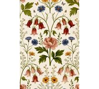 Pretty Aesthetic Lined Notebook for Women: Cute Floral Journal for Writing, Notes, School, and Everyday Use (6x9, Cream Paper)