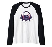 Pretty Bat with Headphones posee la Escena Musical Camiseta Manga Raglan