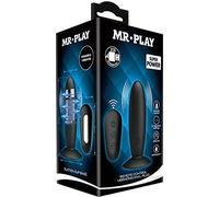 Mr play - plug anal con vibracion negro control remoto