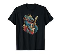 Pretty Dragon Look con Guitarra eléctrica para Adultos y niños Camiseta