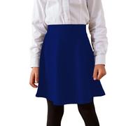 Pretty Fashion Falda de patinadora para niñas, acampanada, de cintura alta, para baile, escuela, de 5 a 13 años, azul, 13 años