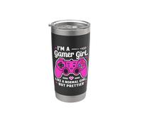 Pretty Gamer Girl Cute Pink Gaming Controller Gamer Girls Vaso térmico de acero inoxidable de doble pared