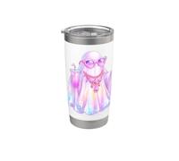 Pretty Ghost Glam Coffee Preppy Halloween Niñas Mujeres Vaso térmico de acero inoxidable de doble pared