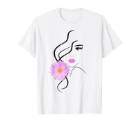 Pretty Girl Face Pink Marguerite White Black Shapes Mania Camiseta gráfica económica