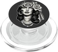 Pretty Girl x Gypsy x Fortune Teller x Rose Blackwork Flash PopSockets PopGrip para MagSafe