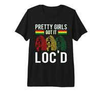 Pretty Girls Got It Loc'd Hair Afro Lover Melanina Dreadlock Camiseta Premium