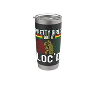 Pretty Girls Got It Loc'd Hair Afro Lover Melanina Dreadlock Vaso térmico de acero inoxidable de doble pared