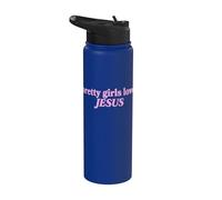 Pretty Girls Love Jesus Christian Faith Stainless Steel Insulated Water Bottle