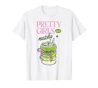 Pretty Girls Matcha Drink Lindo Arco estético Arte de té Verde Camiseta gráfica económica
