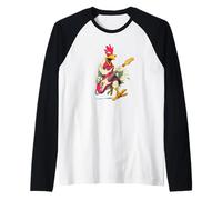 Pretty Guitar Chicken para Guitarras eléctricas y música Rock Camiseta Manga Raglan