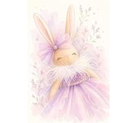 Pretty in Purple Notebook: Beautiful Bunny Rabbit Journal - 6 x 9 Inches - 120 Pages - Lined and Blank Pages