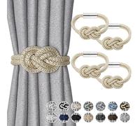 Pretty Jolly Mini alzapaños magnéticos para cortinas, estilo nórdico, estilo simple, elegante, decorativo, cortina, corbata para el hogar y la oficina, cortinas de ventana, beige, 4 unidades