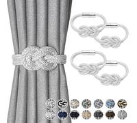 Pretty Jolly Mini alzapaños magnéticos para cortinas, estilo nórdico, estilo simple, elegante, decorativo, cortina, corbata para el hogar y la oficina, cortina de ventana, blanco, 4 unidades