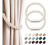 Pretty Jolly Paquete de 2 alzapaños magnéticos fuertes de estilo moderno y simple, con lazos, convenientes para cortinas decorativas de cuerda para cortinas finas o gruesas para el hogar y la oficina