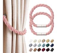 Pretty Jolly Paquete de 2 alzapaños magnéticos fuertes de estilo simple moderno y moderno, con lazos, para cortinas de cortina de tejido decorativo y cómodo para cortinas de ventana finas o gruesas