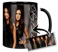 Pretty Little Liars Lucy Hale Ashley Benson Taza Interior y Asa Negra Ceramica Mug