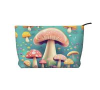 Pretty Little Mushrooms - Bolsa de cosméticos de pana de gran capacidad, impermeable, para guardar artículos de tocador, Black, Talla única