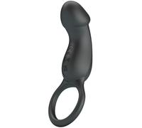 Pretty Love Anillo vibrador con estimulador - negro