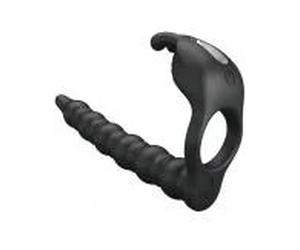 PRETTY LOVE - BLACKNEY ANILLO PENE CON PLUG VIBRADOR NEGRO