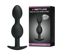 PRETTY LOVE BOTTOM BOLAS ANALES SILICONA 12.5 CM NEGRO