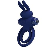 Pretty Love Darey - Anilla vibradora doble con estimulador rabbit (azul)