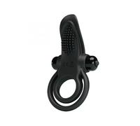 Pretty love - doble anillo vibrador + estimulador clítoris 10 vibraciones negro