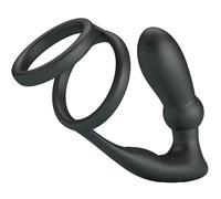 Pretty Love Emoni - Anillo para el pene con plug anal para hombre Negro 15