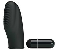 Pretty Love Flirtation Stanford - Dedal vibrador texturizado, negro