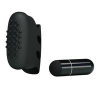 Pretty Love Flirtation Steward - Dedal vibrador para dedo, negro